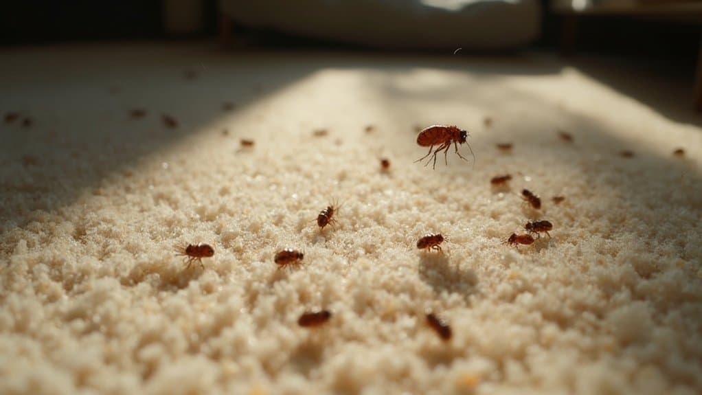 Professional pest control technician in protective gear